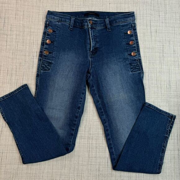 J Brand Zion Skinny Jeans Women's Size 29 Blue Mid Rise Button Pockets Zip‎ Fly - Picture 1 of 6